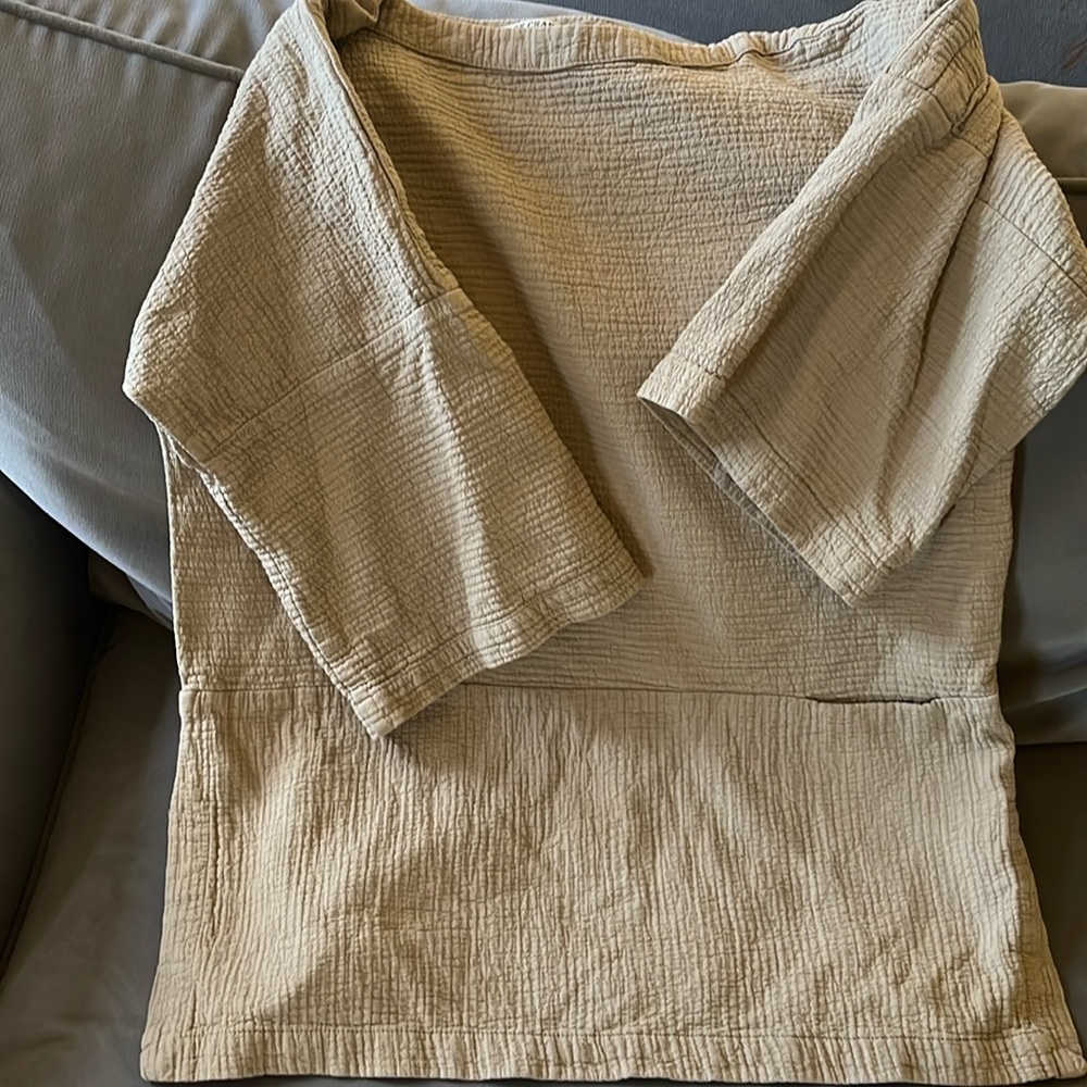 Black Crane tan bateau tunic, small